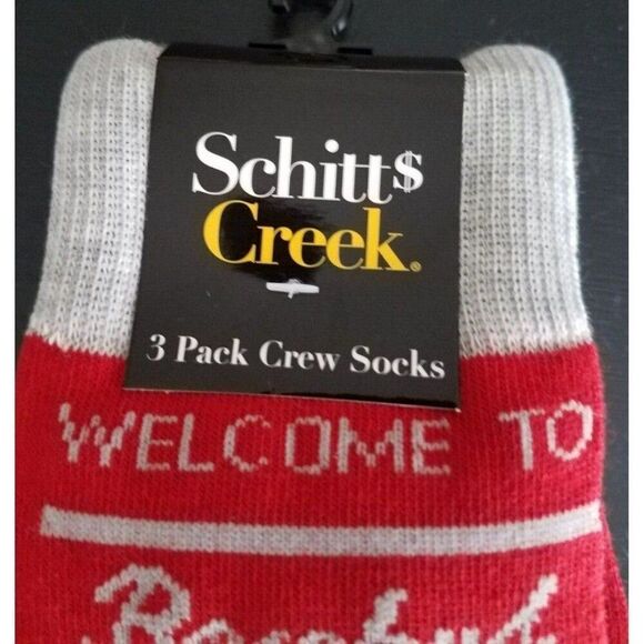 Schitt's Creek 3 Pk Unisex One Size Socks Funny Quotes Red, White & Black - Picture 8 of 8
